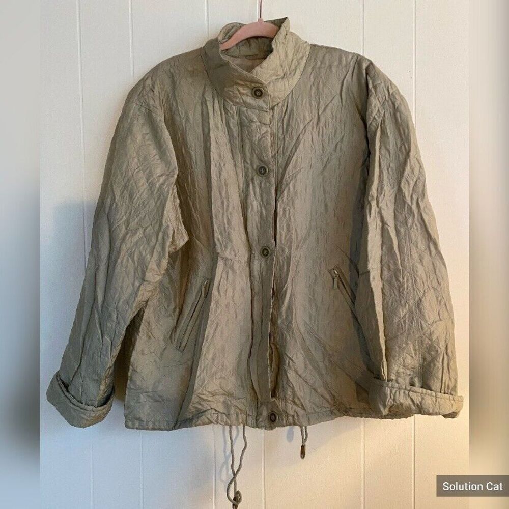 Outer Zone Jacket Women’s Xl Gold 100% Silk Quilted Lightweight